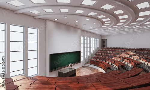 Tableau sur toile 3d rendering of High Angle View Inside a Conference Hall