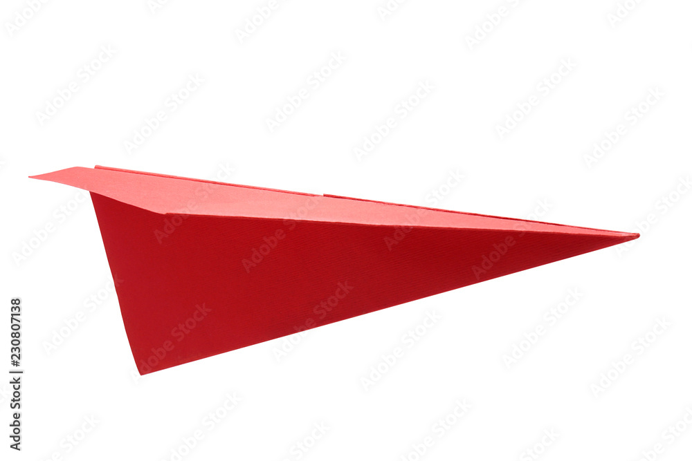 Red paper plane isolated on a white background - With Clipping Path Red paper plane isolated on a white background - With Clipping Path