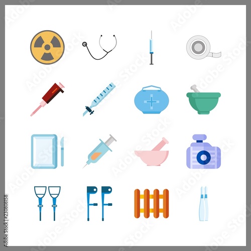 therapy icons set. repair, caucasian, operating and clinic graphic works