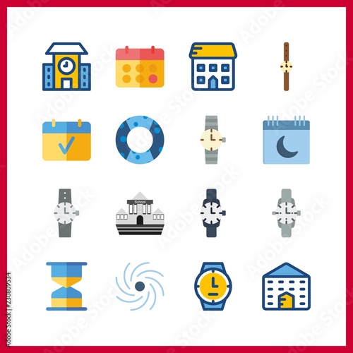 time icons set. sky, learning, galactic and light graphic works