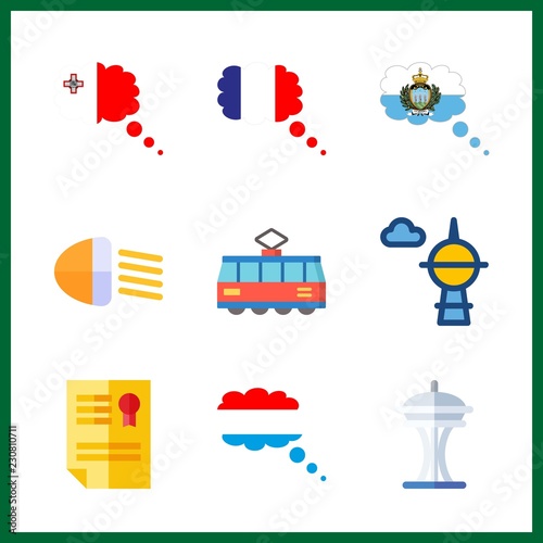 9 building icon. Vector illustration building set. skyscraper and title icons for building works