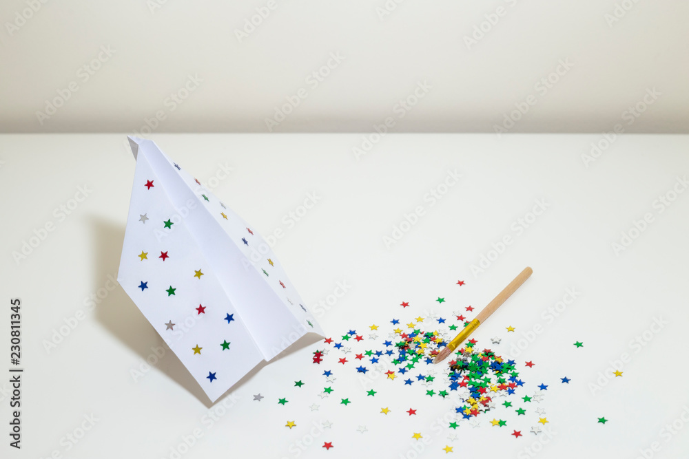 Decorating paper airplane Decorating paper airplane