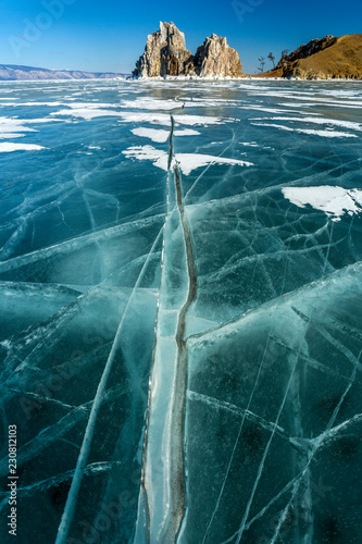Fototapeta Naklejka Na Ścianę i Meble -  Lake Baikal in the winter. Siberia, Russia