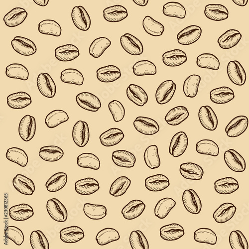 coffee bean seamless pattern