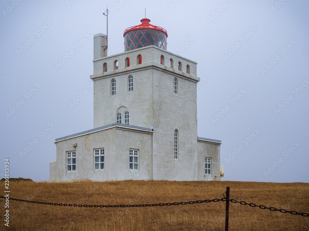 Dyrhólaey lighthouse on the central south coast of Iceland