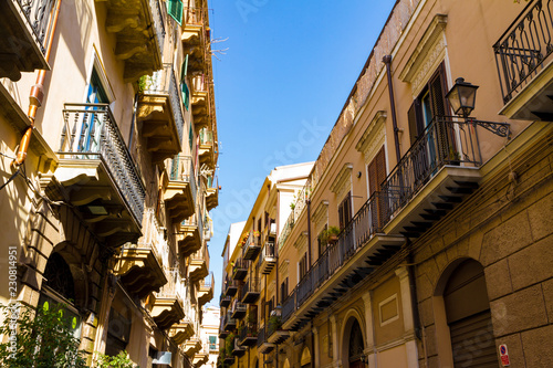 Small street in old Palermo, Italy photo