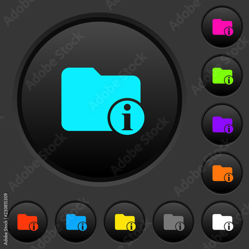 Directory info dark push buttons with color icons