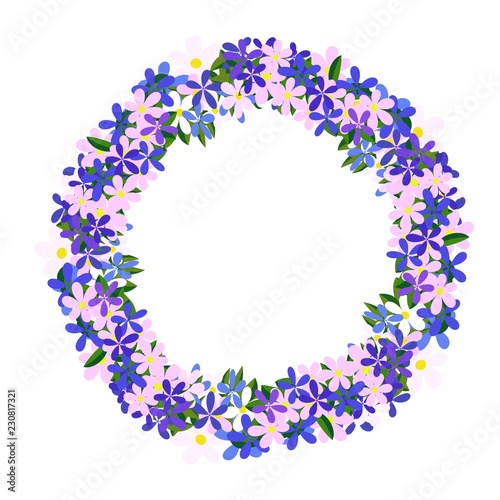 A wreath of flowers, vector clipart