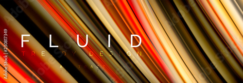 Mixing color waves on black, liquid flowing shapes