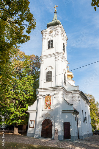 Serbian Orthodox Church of St. Nicholas oldest in the city of Novi Sad Serbia religion architecture concept.