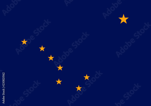 Vector flag of Alaska state. United States of America