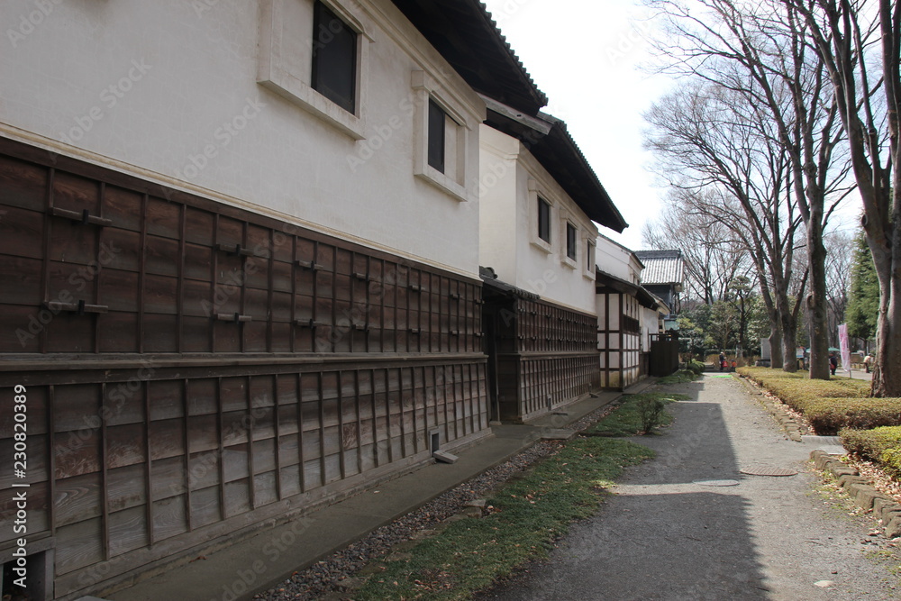 日本の古い家の外壁の外観