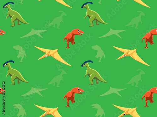 Dinosaurs Wallpaper Vector Illustration 10