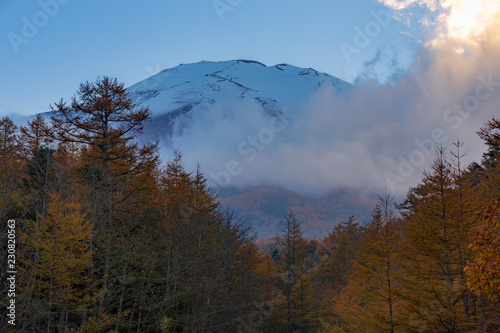 滝沢林道から秋の富士山