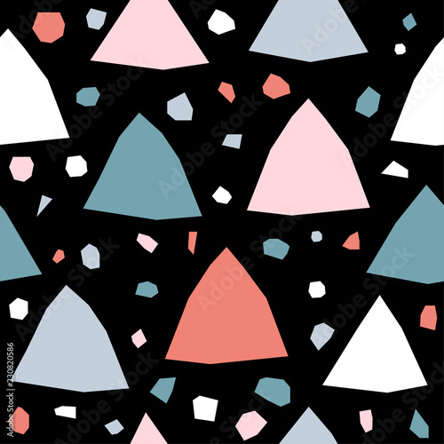 Abstract handmade seamless pattern. Childish craft wallpaper for birthday card, baby nappy, school party advertising, shop sale poster, holiday wrapping paper, textile, bag print, t shirt etc.