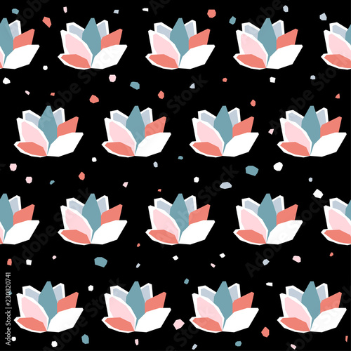 Abstract handmade seamless pattern. Childish craft wallpaper for birthday card, baby nappy, school party advertising, shop sale poster, holiday wrapping paper, textile, bag print, t shirt etc.