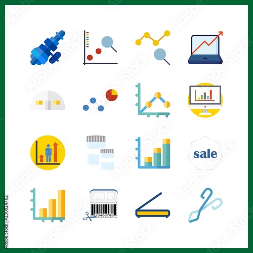 16 stock icon. Vector illustration stock set. profits and stats icons for stock works