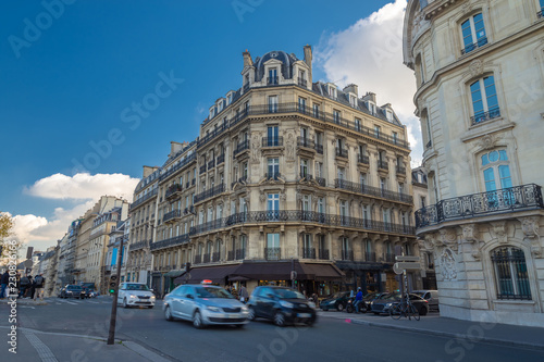 Streets of Paris, France. Blue sky, buildings and traffic. © suksamranpix