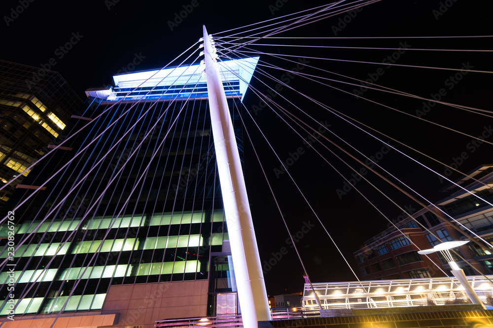 Obraz premium Abstract Architecture. Iconic Bridge in LoDo, Denver Colorado