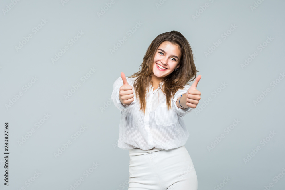 Thumb up. Business woman isolated white background. Thumb up. Business woman isolated white background.