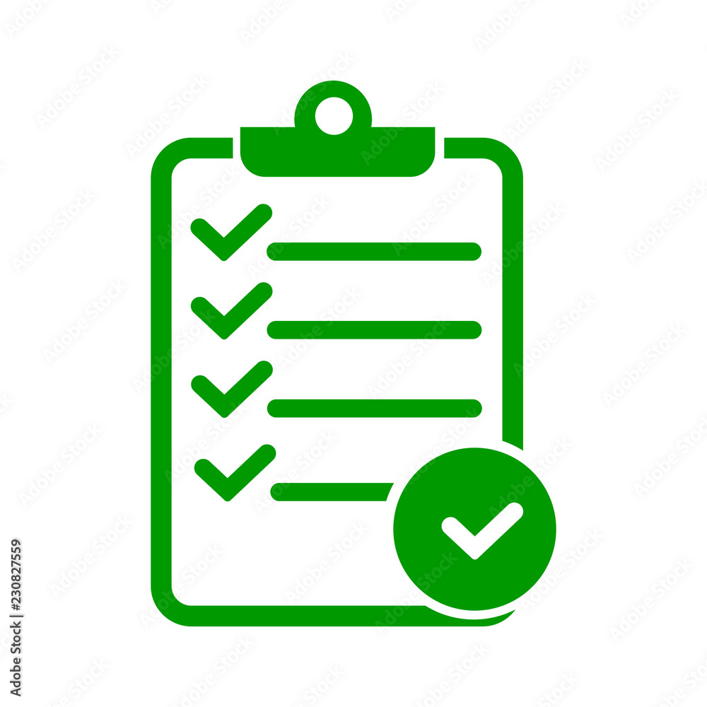 green checklist icon Stock Illustration | Adobe Stock