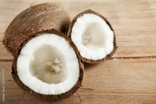 Ripe fresh coconut isolated on white