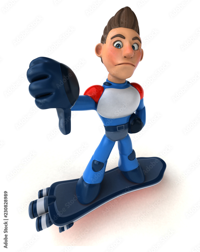 Fun modern superhero flying - 3D Illustration Fun modern superhero flying - 3D Illustration