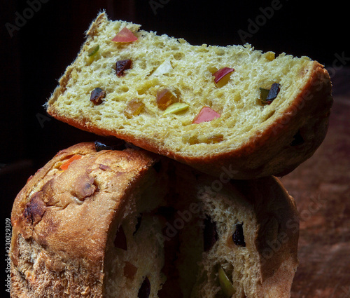 Panettone with dried fruits photo