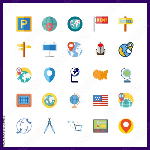 map icon. placeholder and earth globe vector icons in map set. Use this illustration for map works.