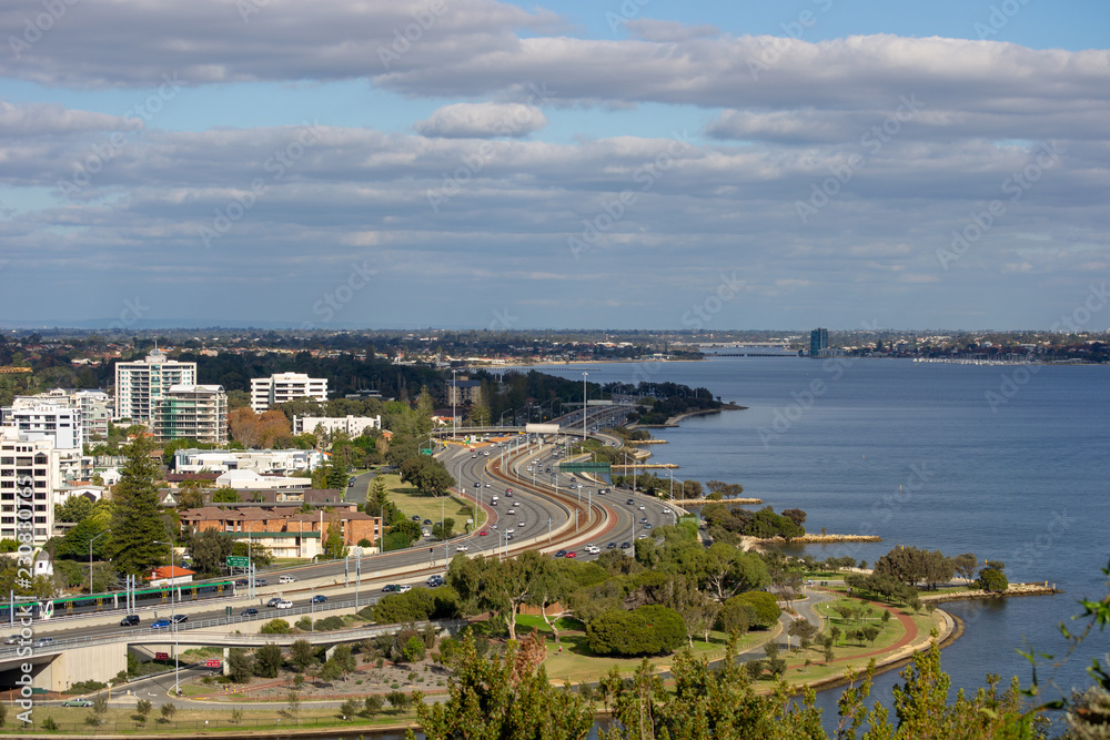 Landscape of Perth looking to the south from Kings park