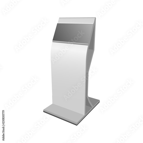 Payment terminal or advertising stand. Illustrations isolated on white background. Graphic concept for your design