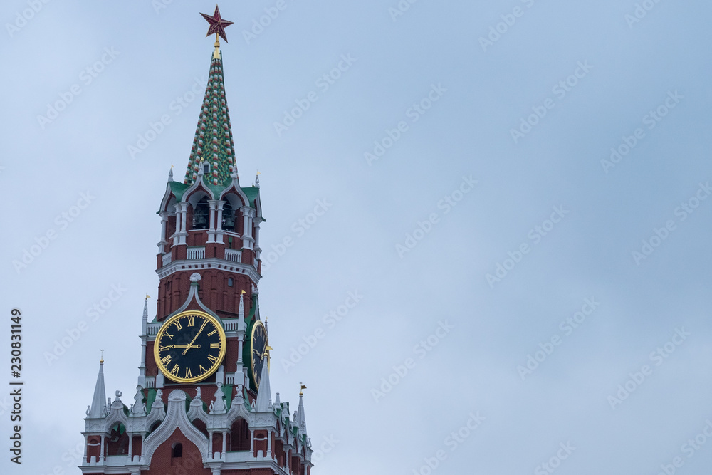 The Spasskaya Tower of the Kremlin in Moscow, Russia. The Spasskaya Tower of the Kremlin in Moscow, Russia.