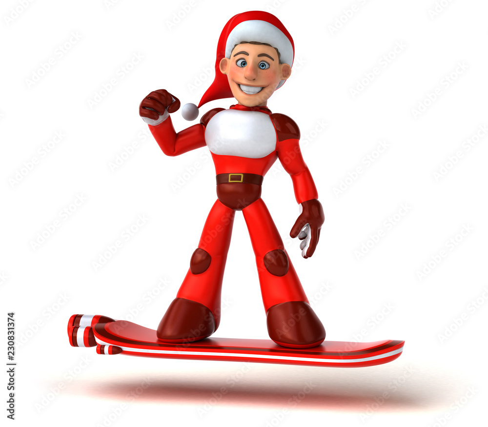 Fun super Santa Claus - 3D Illustration Fun super Santa Claus - 3D Illustration