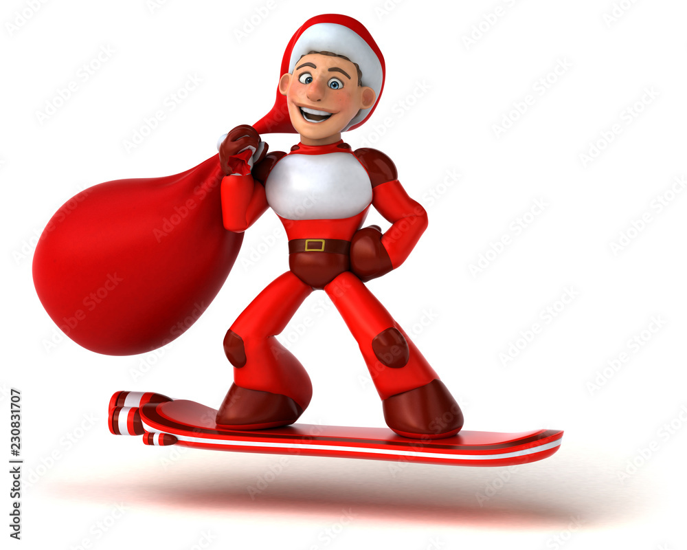 Fun super Santa Claus - 3D Illustration Fun super Santa Claus - 3D Illustration
