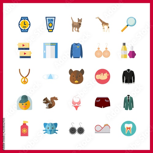 face icons set. protection, close, label and mammals graphic works