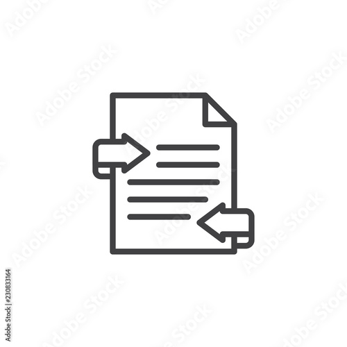 Exchange documents file outline icon. linear style sign for mobile concept and web design. Files transfer simple line vector icon. Symbol, logo illustration. Pixel perfect vector graphics