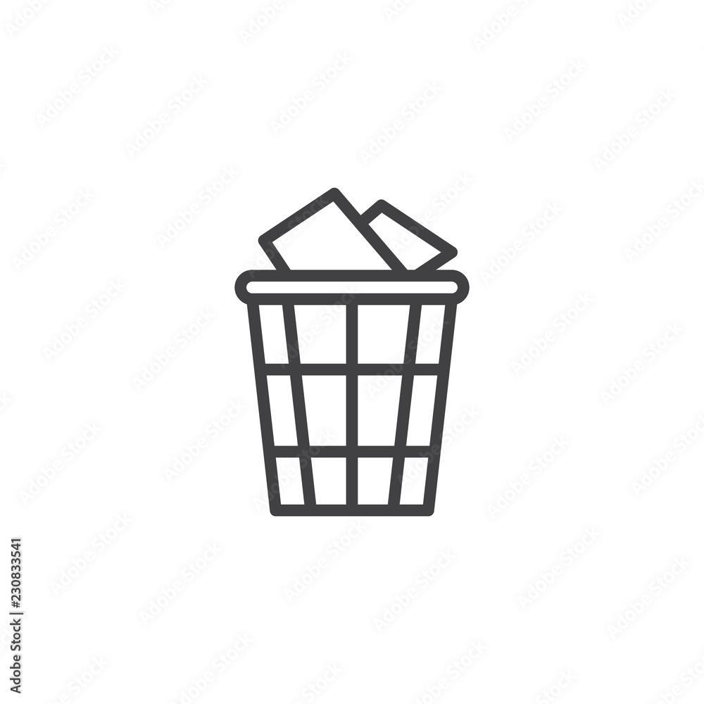 Garbage bin, office supplies, raw, simple, trash, trash bin, trash can icon  - Download on Iconfinder