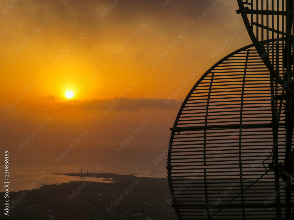 Favignana, Trapani, Italy - view from the Forte Santa Caterina castle at sunset time Favignana, Trapani, Italy - view from the Forte Santa Caterina castle at sunset time