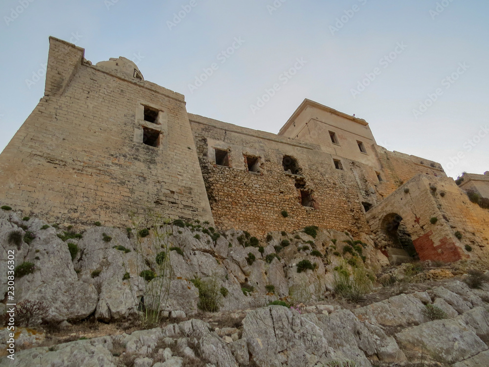 Favignana, Trapani, Italy -  the Forte Santa Caterina castle