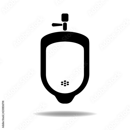 Urinal vector icon. Emblem isolated on white background. Modern simple icon style for graphic and web design, logo. photo