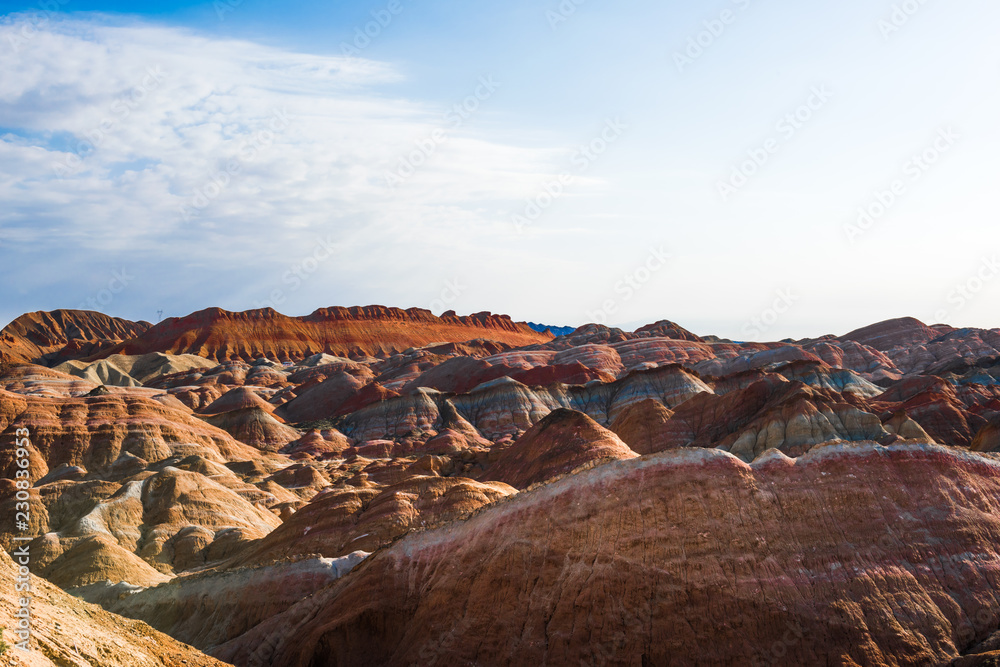 Naklejka premium Danxia landform in Zhangye, China. Nature, Beauty