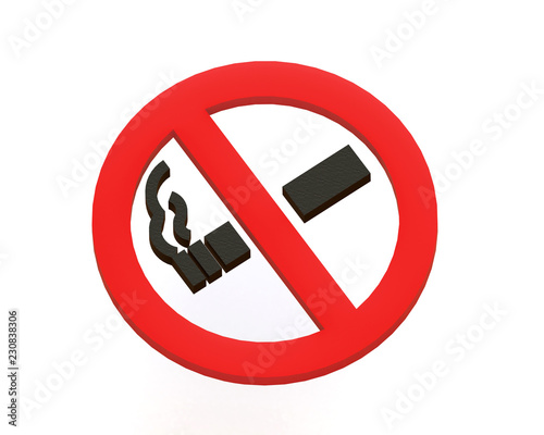 no smoking sing. 3D