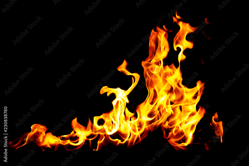 Flame of fire on a black background Flame of fire on a black background