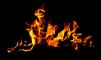 Flame of fire on a black background