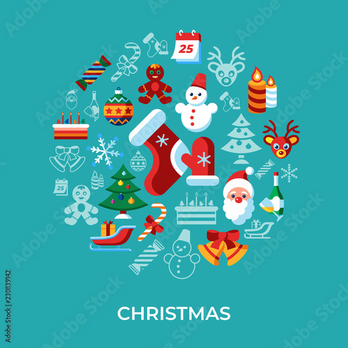 Digital vector merry christmas and winter holidays