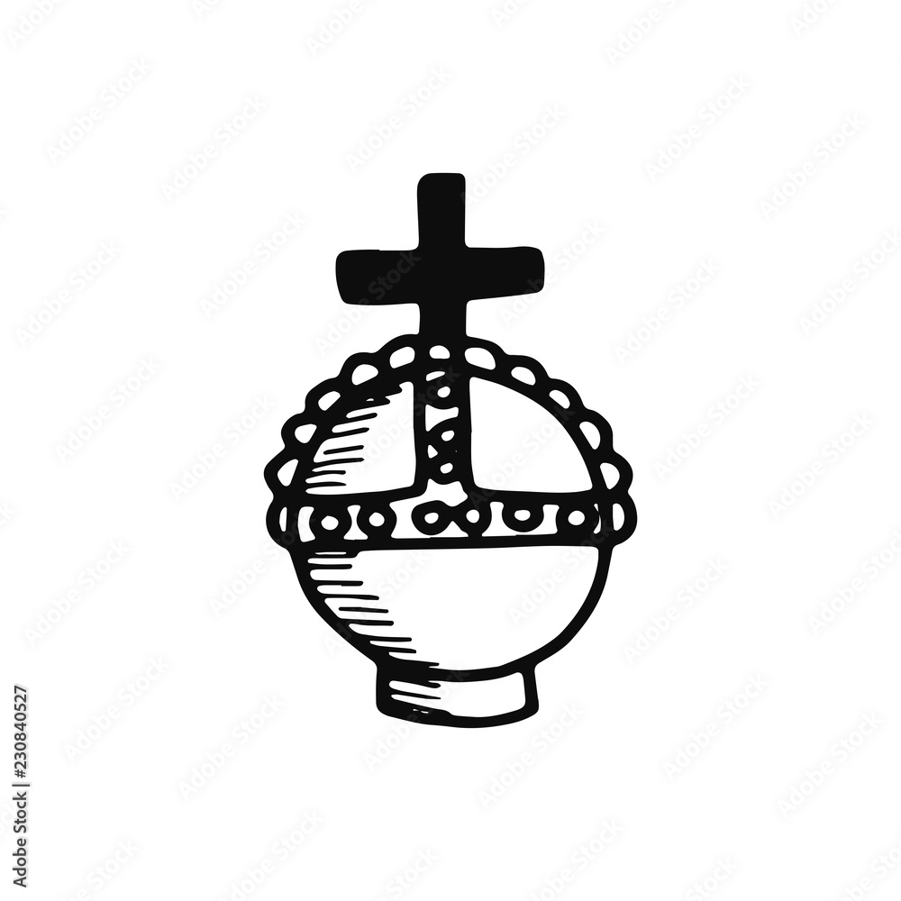 scepter of the king icon. sketch isolated object black scepter of the king icon. sketch isolated object black