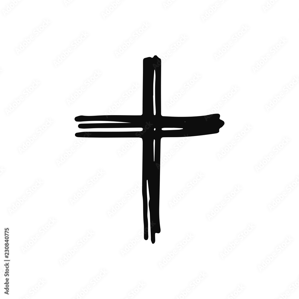 cross icon. sketch isolated object black