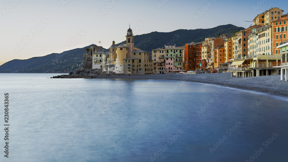 The classical view of Camogli in a long exposure