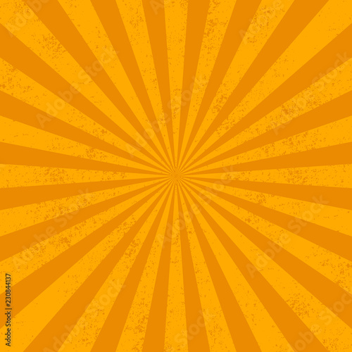 Orange rays bqackground. grunge effect