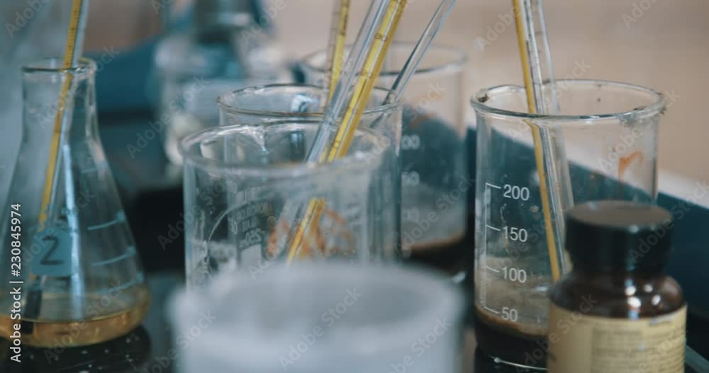 Glass beakers and science equipment Glass beakers and science equipment